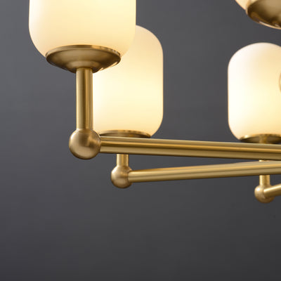 8 Lights Frosted White Ball Chandelier