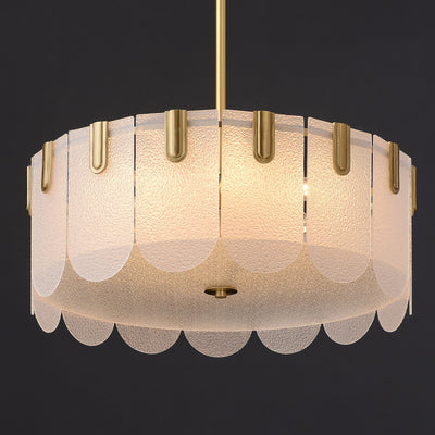 Diamond White Brass Glass Chandelier