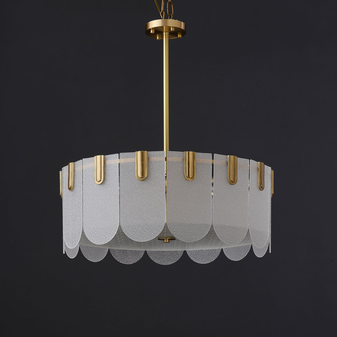 Diamond White Brass Glass Chandelier