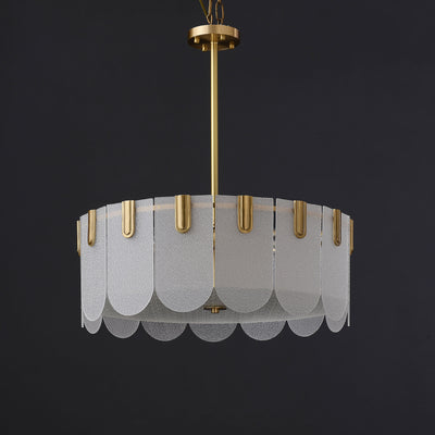 Diamond White Brass Glass Chandelier