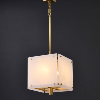 Square marble single head chandelier