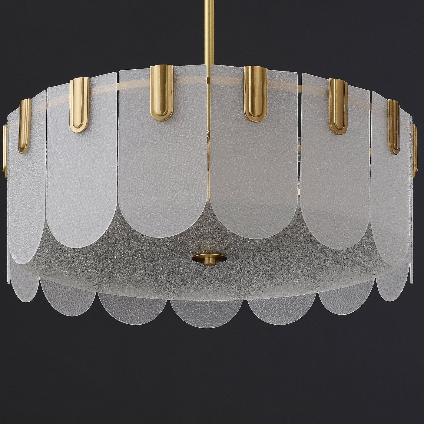 Diamond White Brass Glass Chandelier
