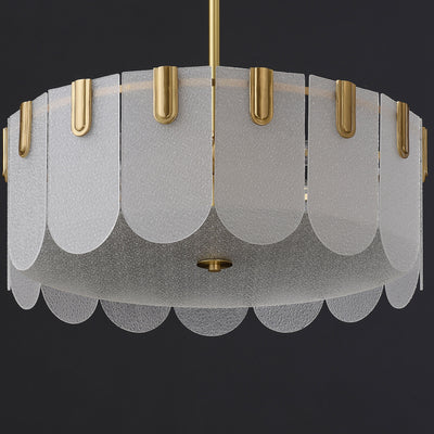 Diamond White Brass Glass Chandelier