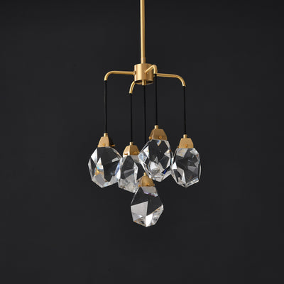 5-Lights Clear Crystal Diamond Chandelier