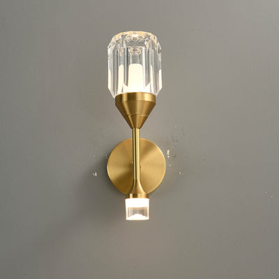 All copper double head wall sconce