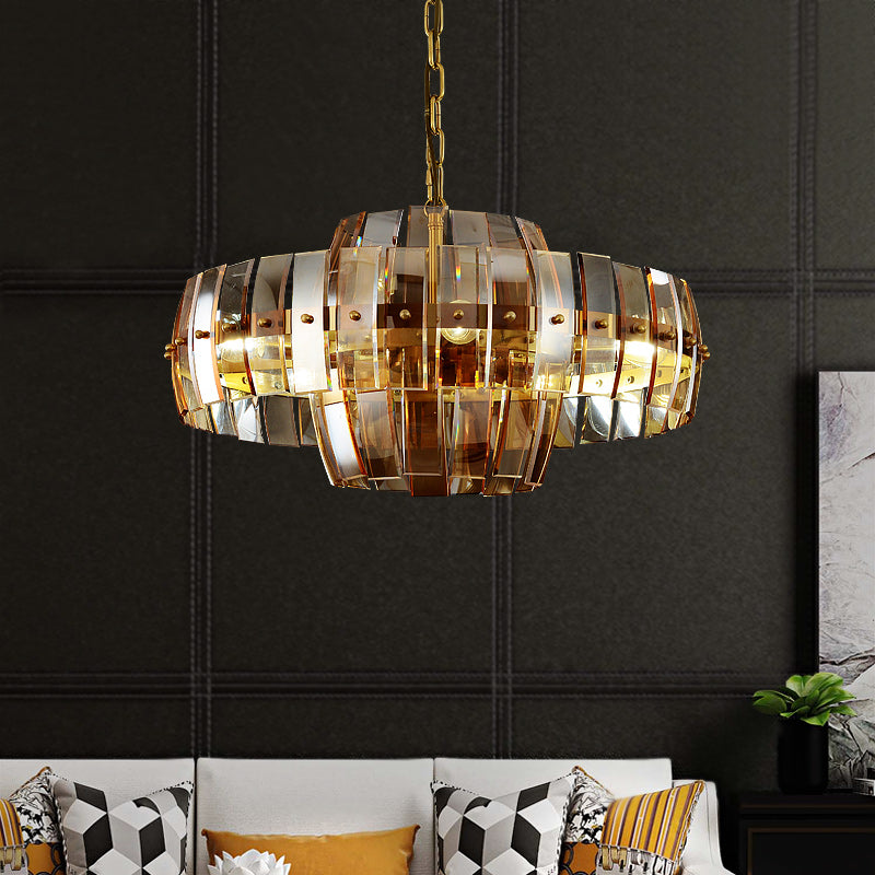 Amber glass chandelier