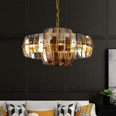 Amber glass chandelier