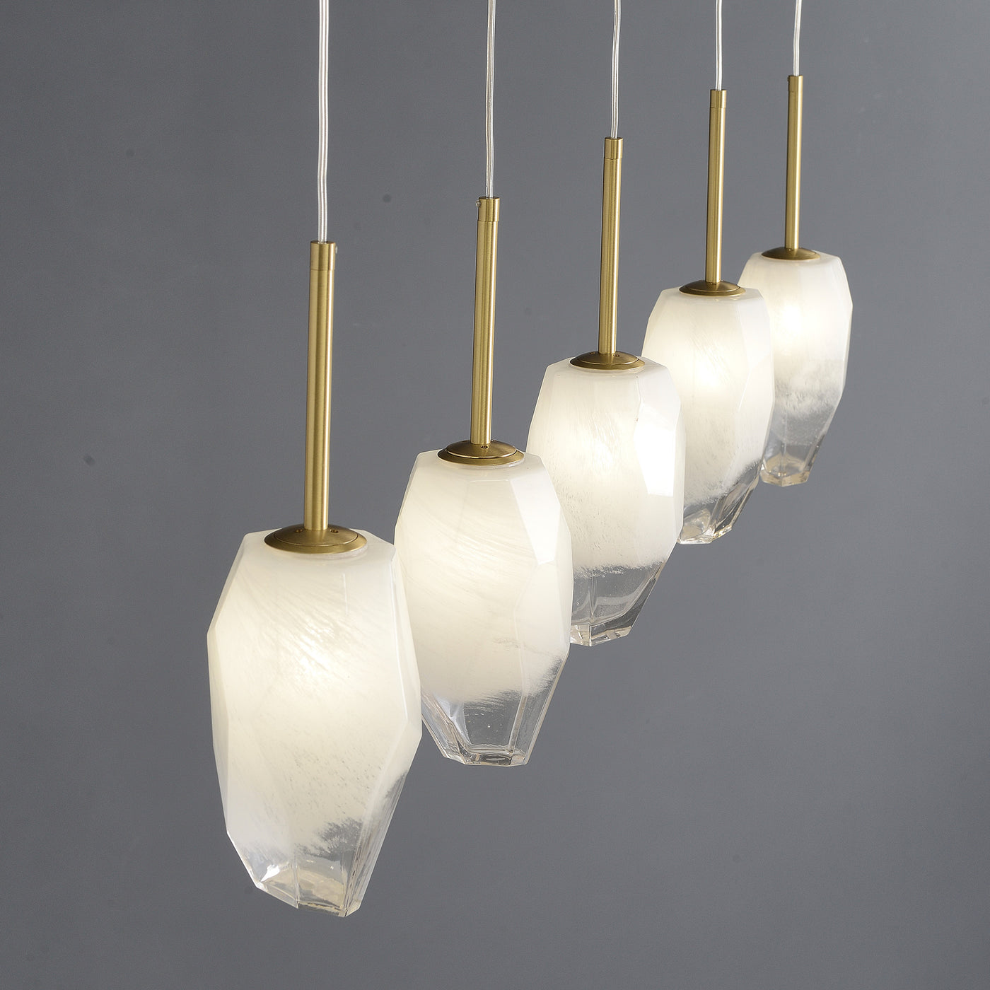 5 Lights Lily Line glass chandelier