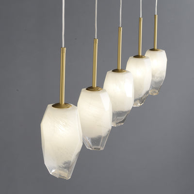 5 Lights Lily Line glass chandelier
