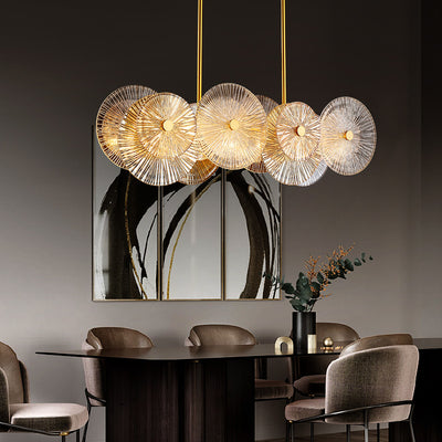 Rectangle Transparent Wheel Glass Chandelier