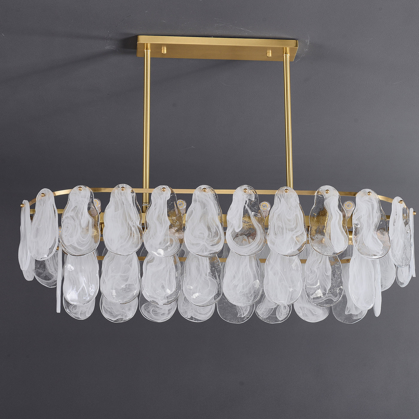 Mordern style White Amber Rectangle Chandelier