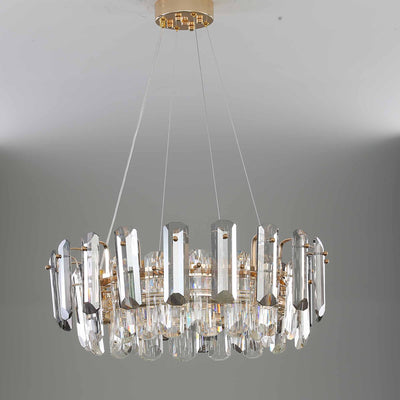 Light luxury crystal round chandelier