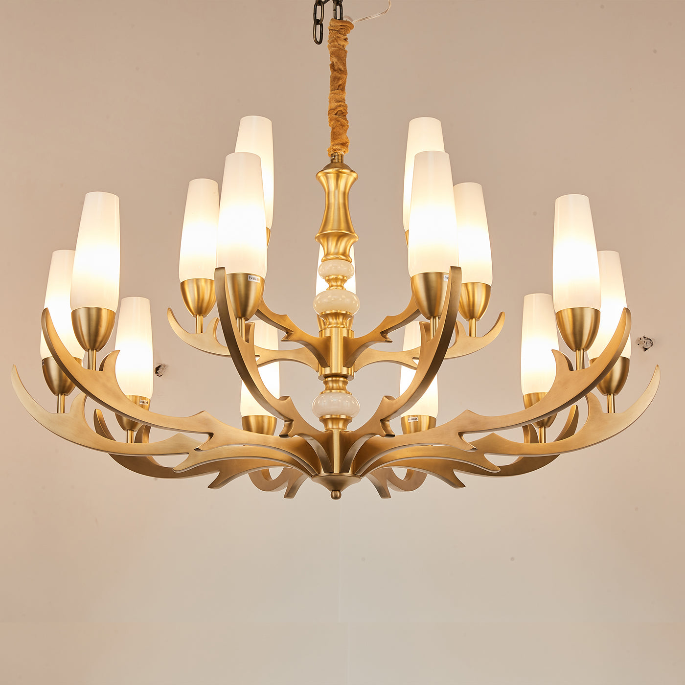 Creative double layer golden chandelier