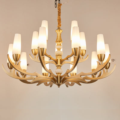 Creative double layer golden chandelier