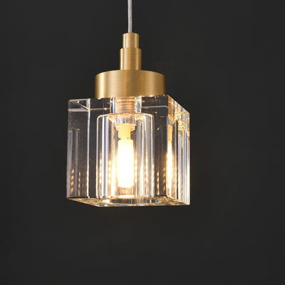 3 Lights Cube Crystal Chandelier