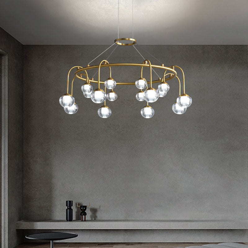 Creative brass ball chandelier