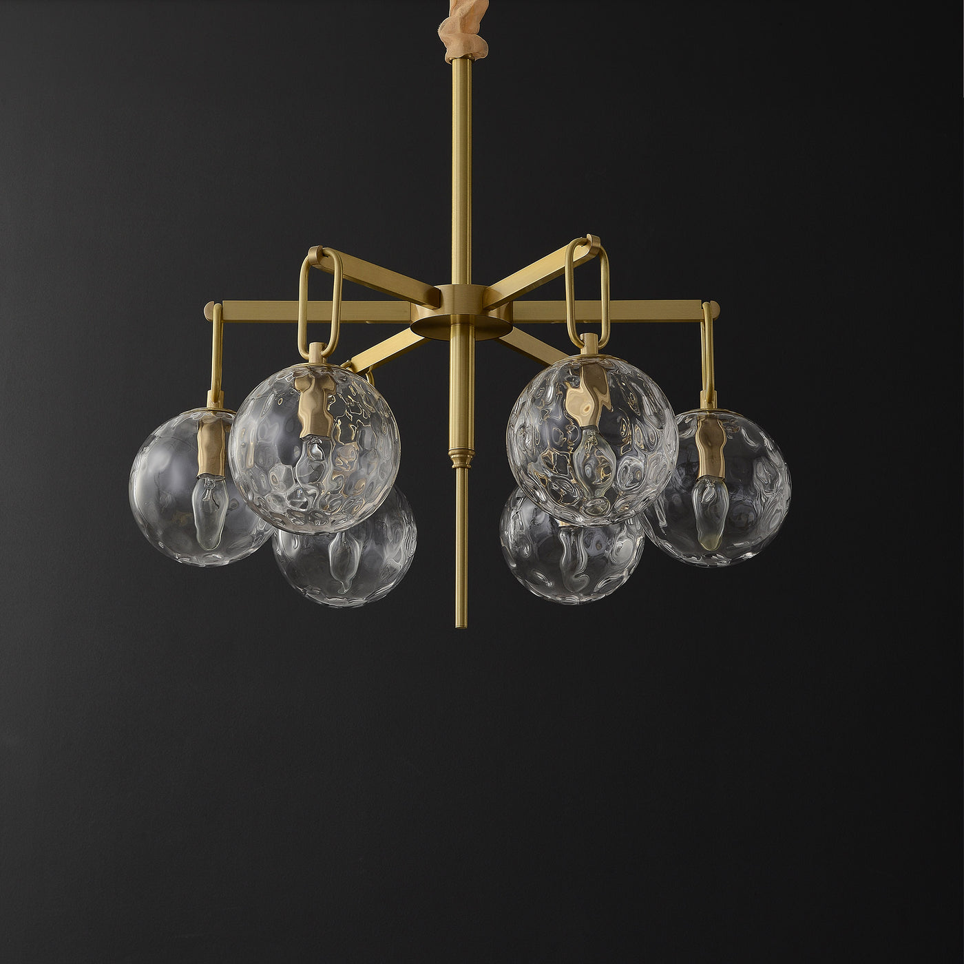 6-Lights Glass Ball Chandelier