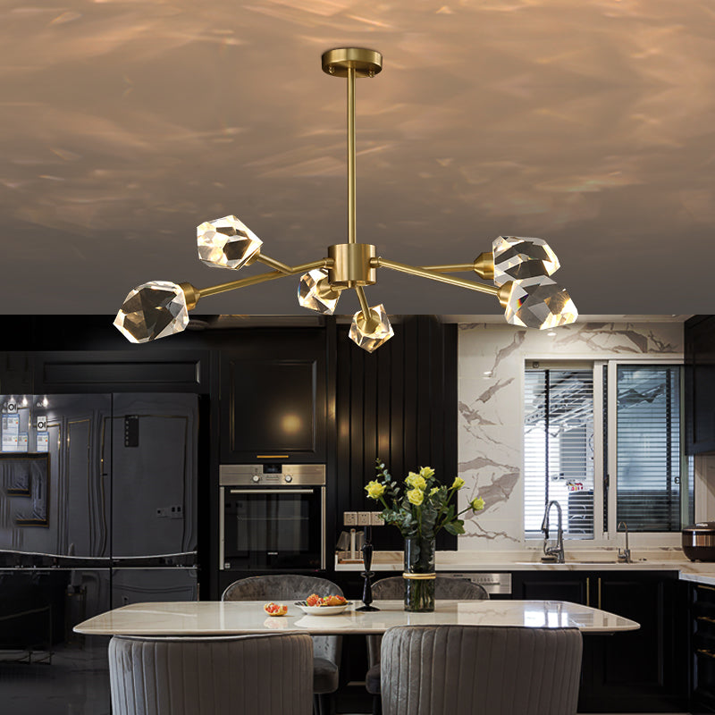 Postmodern luxury and brass chandelier