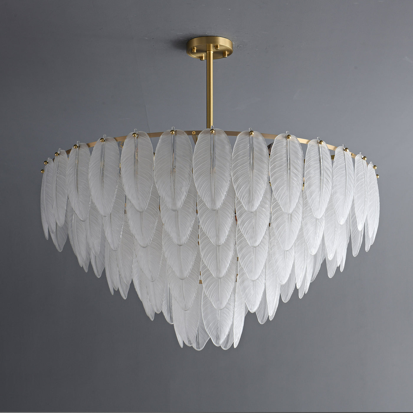 White Feather Postmodern luxury and full copper chandelier