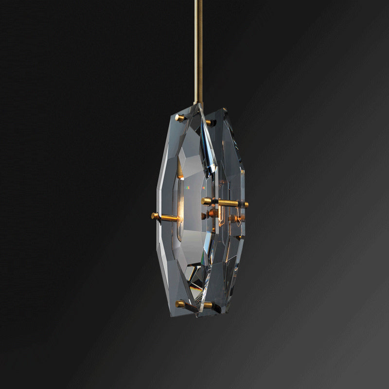 Black crystal single head chandelier