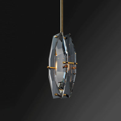 Black crystal single head chandelier