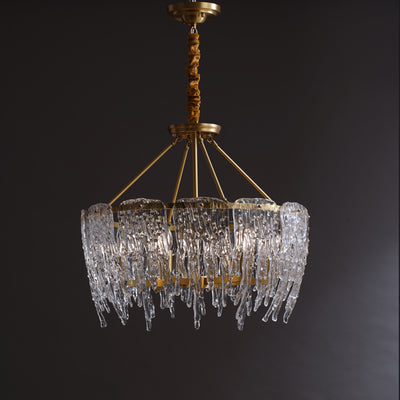 Postmodern luxury and full copper raindrop chandelier