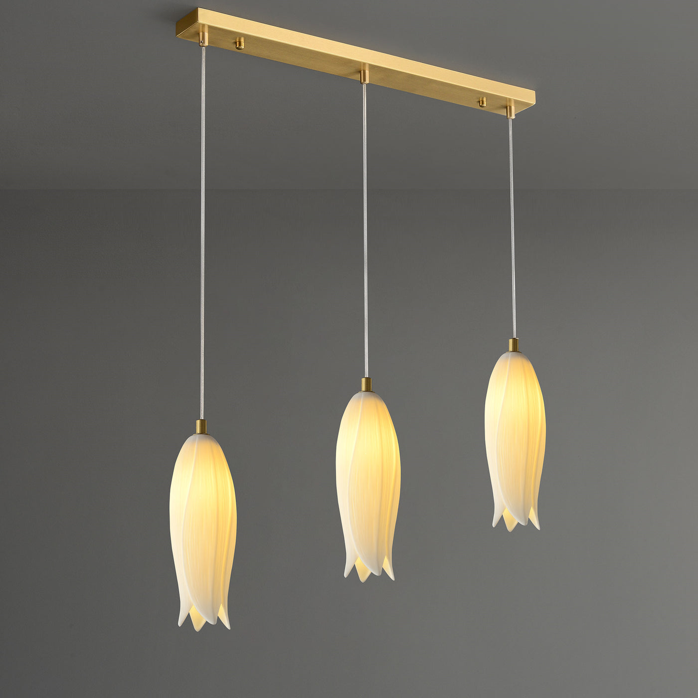 White Bud Line Modern Chandelier