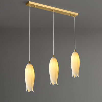 White Bud Line Modern Chandelier