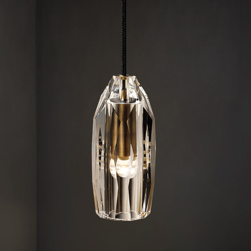Black crystal single head chandelier