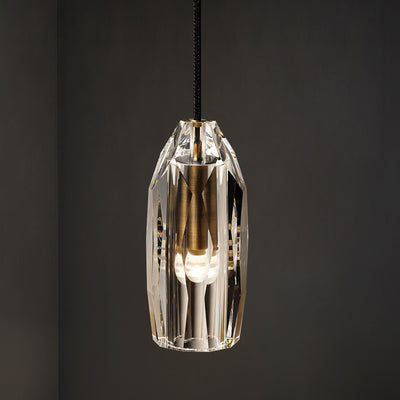 Black crystal single head chandelier