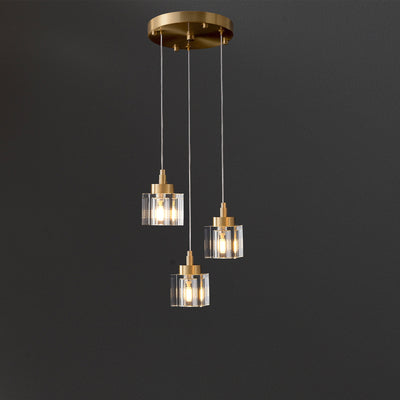 3 Lights Cube Crystal Chandelier