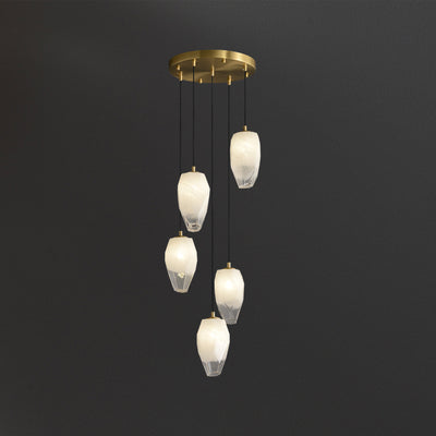 5 Lights Lily glass chandelier
