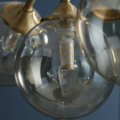 Amber Ball Gold Chandelier