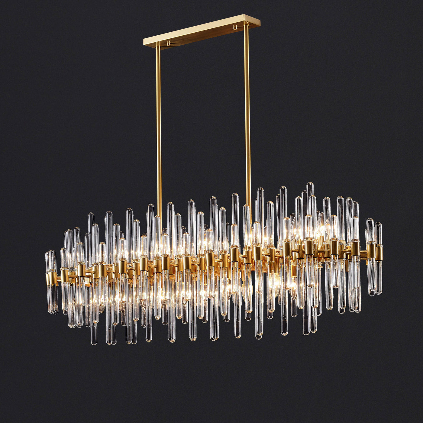 Rectangular Icicle Glass Chandelier