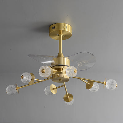 Multi Ball Brass Ceiling Fan