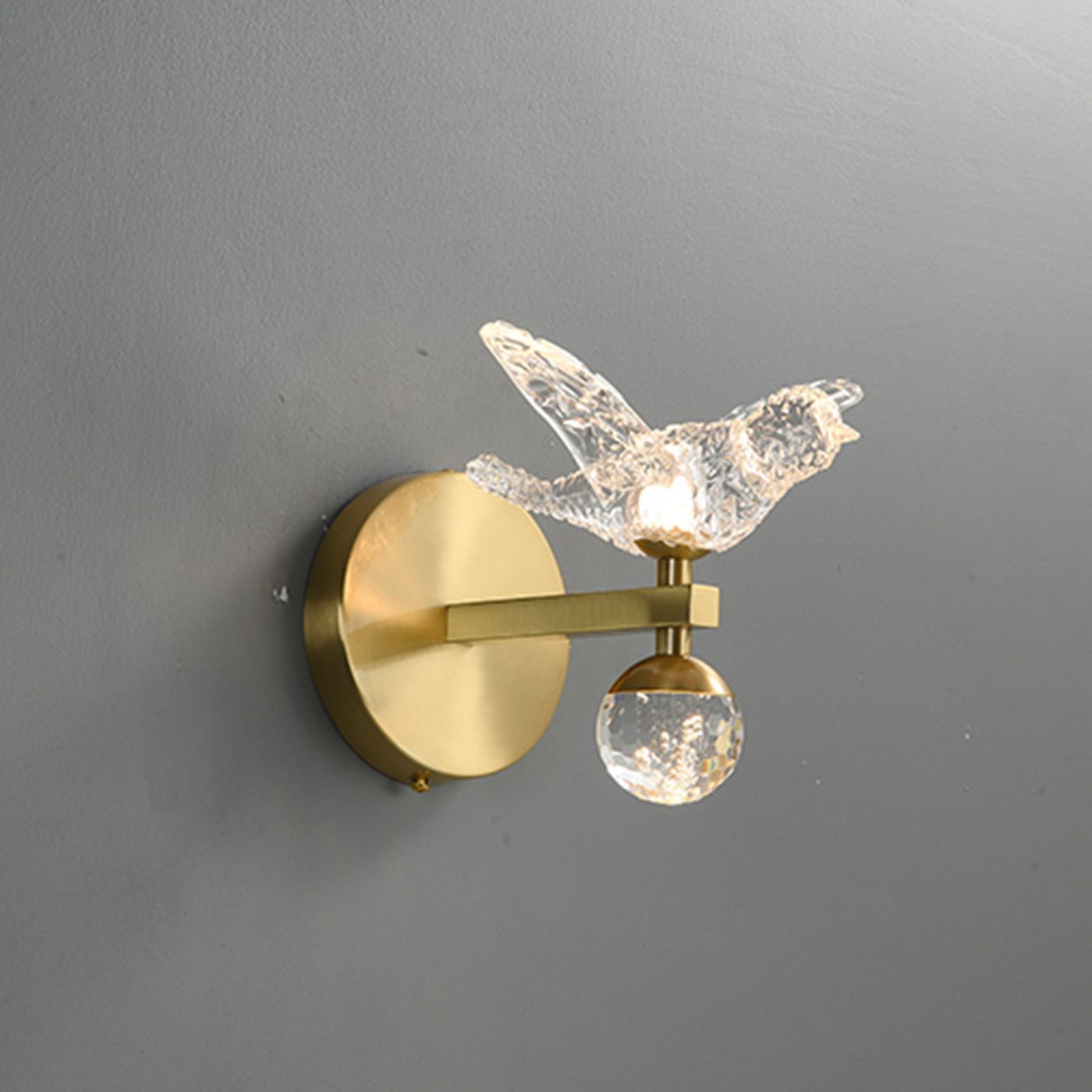 Creative all copper bird wall sconce