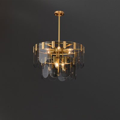 Black Brass Glass Chandelier