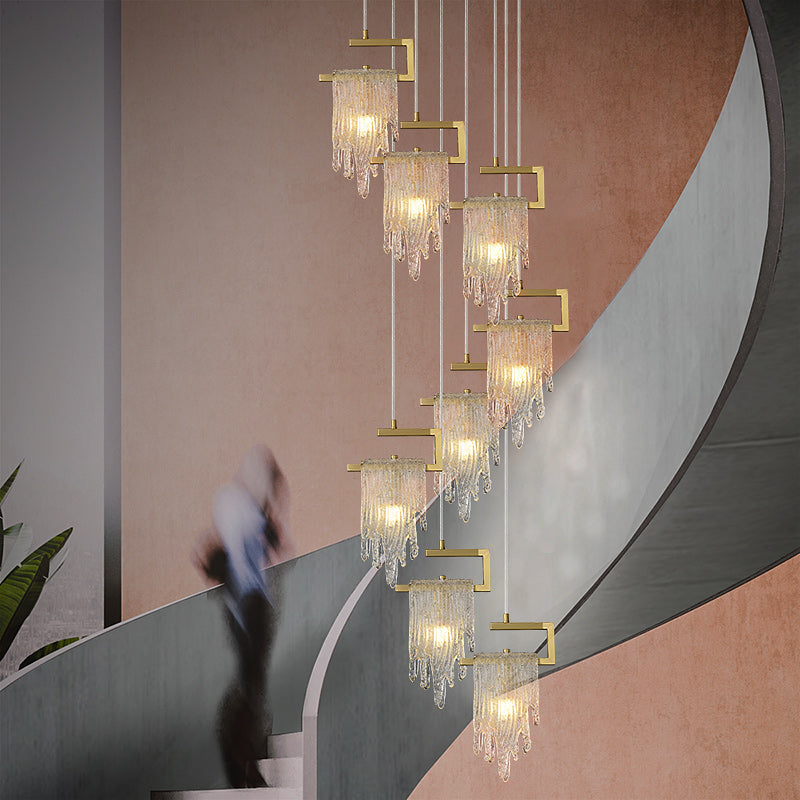 Classic Golden Ice cube chandelier