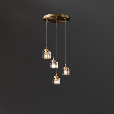 4 Lights Cube Crystal Chandelier