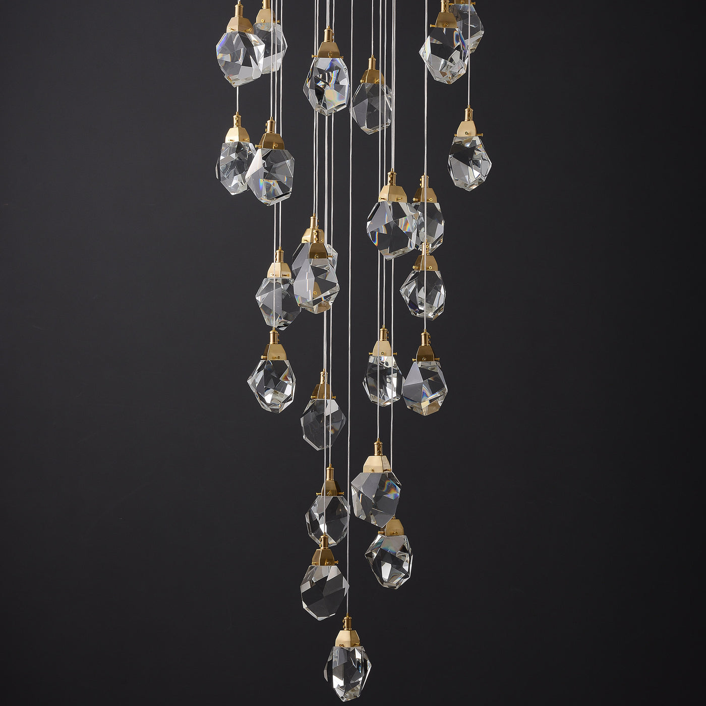 24 Lights Round Polygonal Chandelier