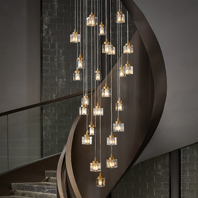 23 Lights Cube Crystal Chandelier