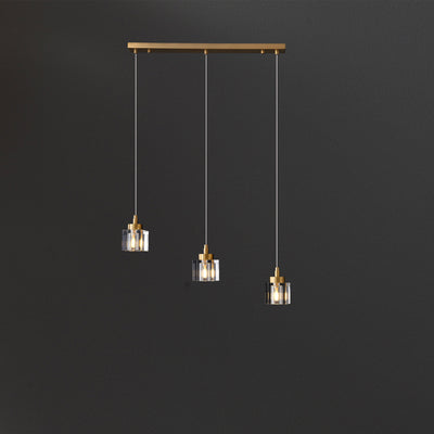Line Cube Crystal Chandelier