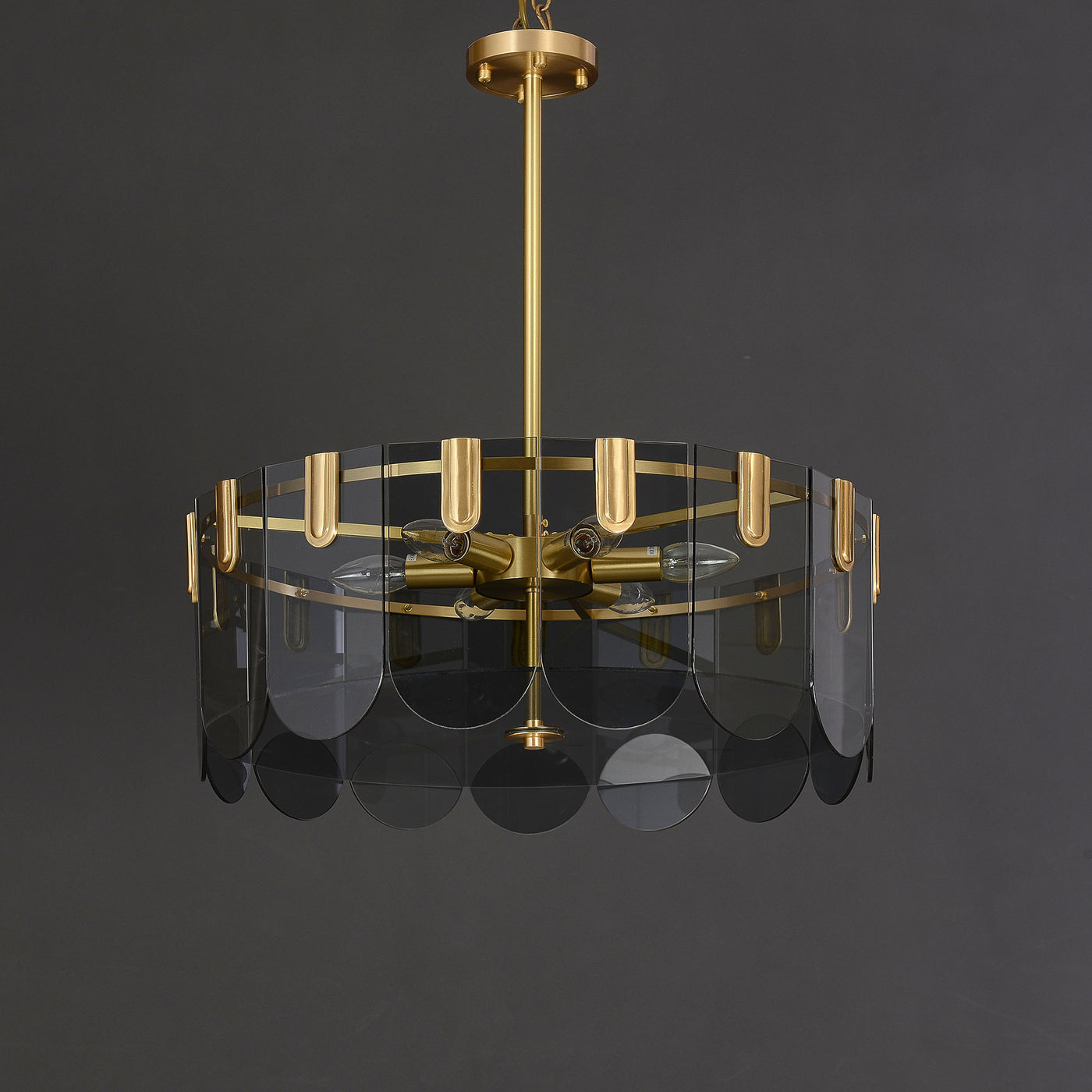 Black Brass Glass Chandelier