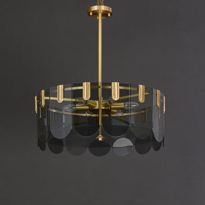 Black Brass Glass Chandelier