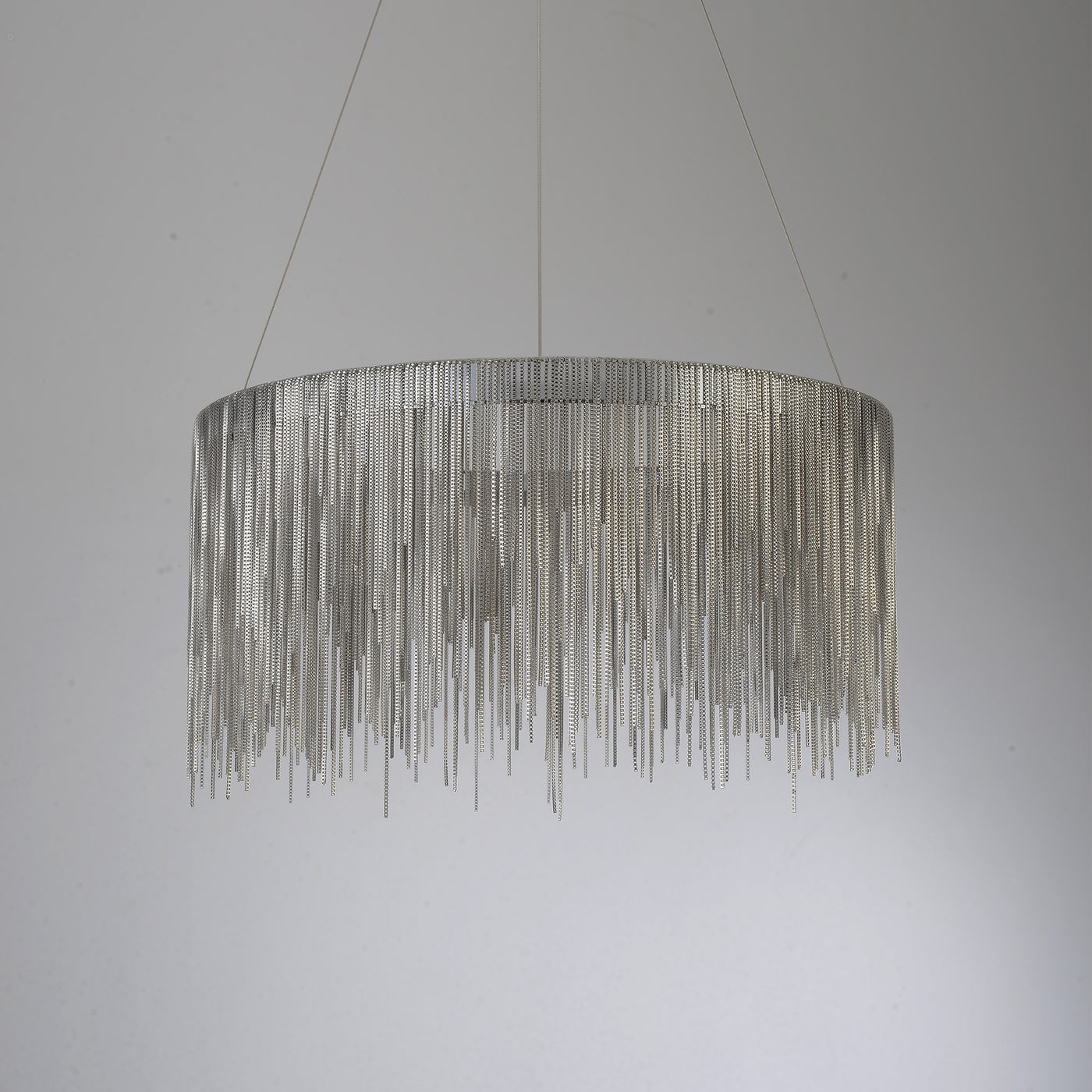 Silver tassel chain chandelier
