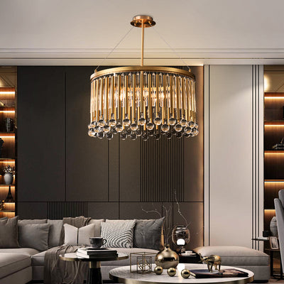 Gold tassel chandelier