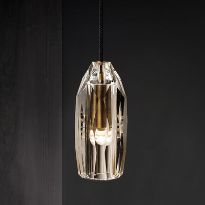 Black crystal single head chandelier