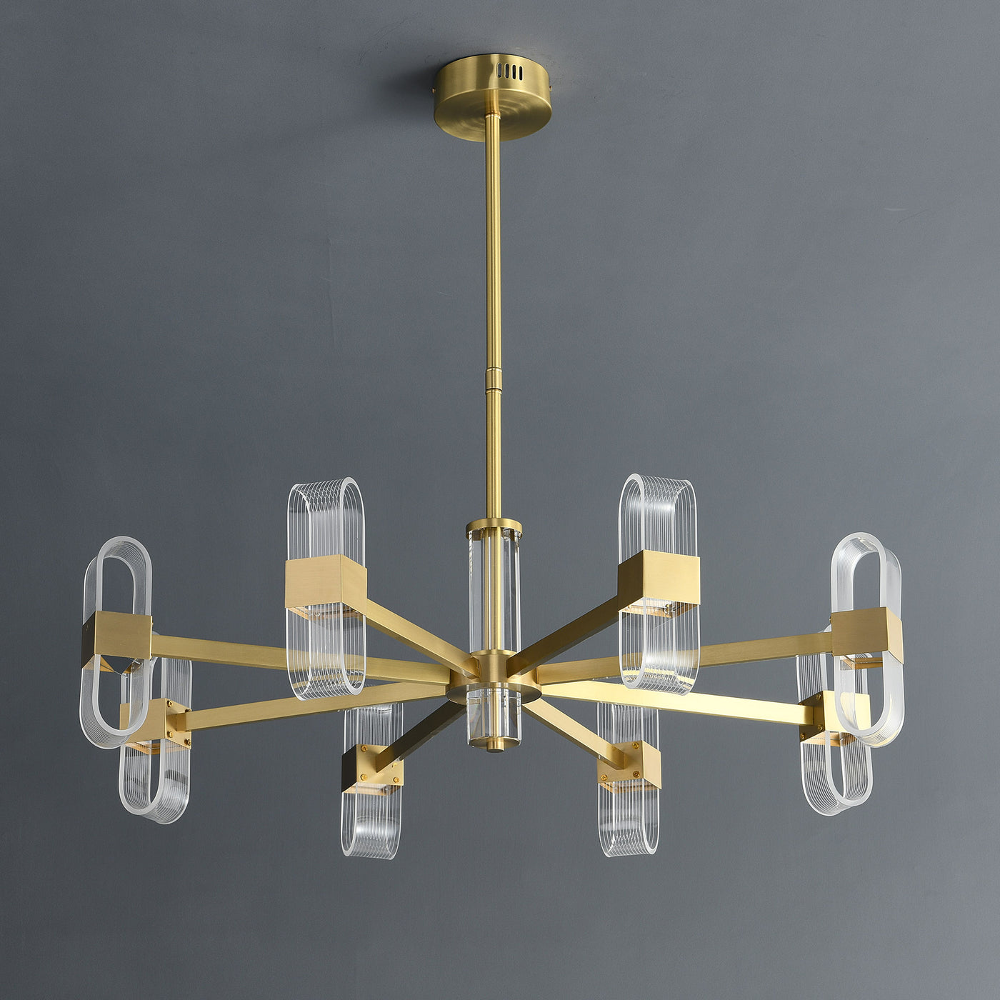 Gold Black Line Chandelier