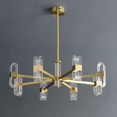 Gold Black Line Chandelier