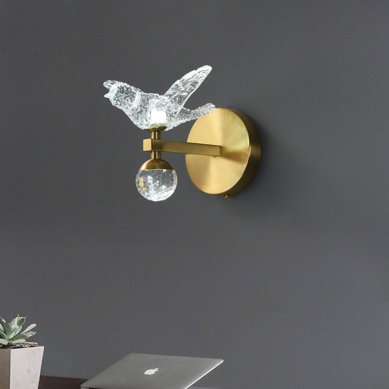 Creative all copper bird wall sconce